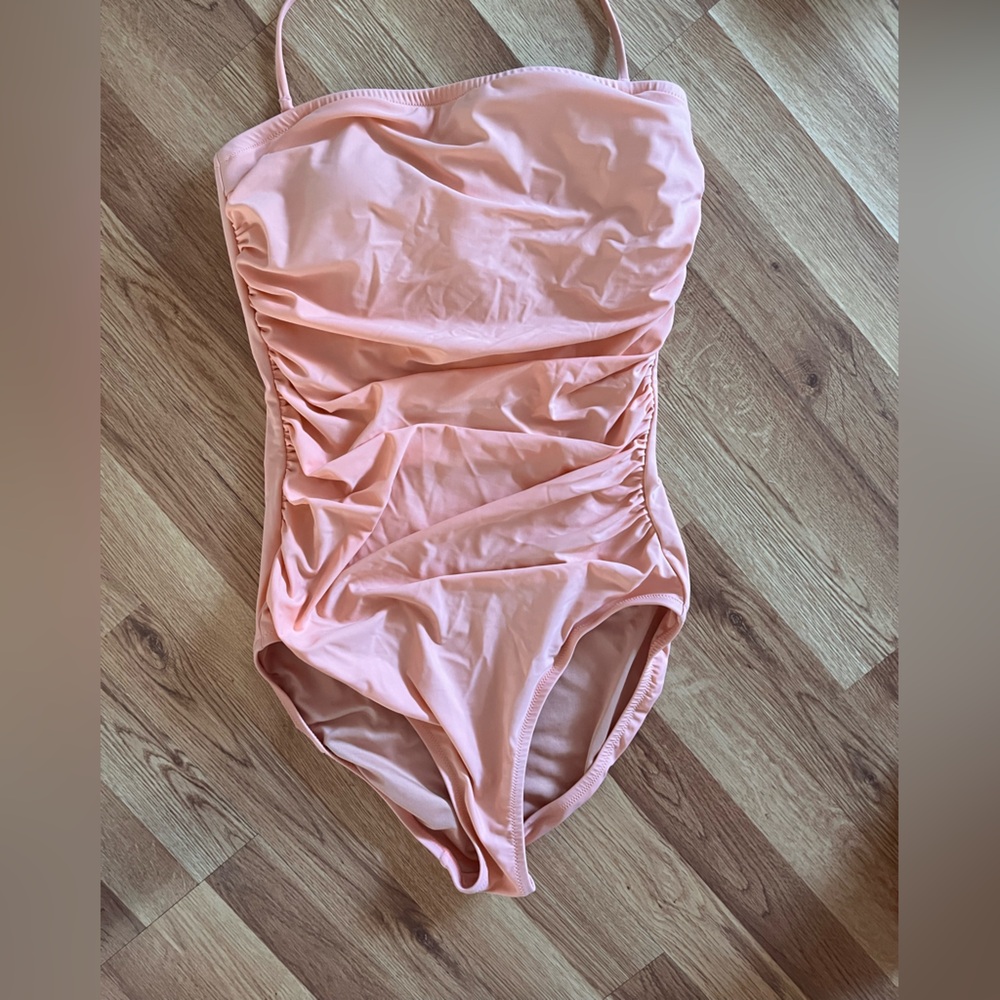 Jcrew Salmon/Pink Ruched Tummy Control One Piece Swimsuit